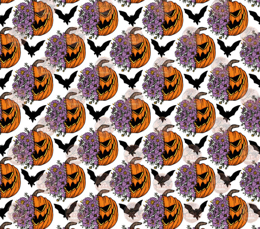 Flower Pumpkin Tumbler Wrap