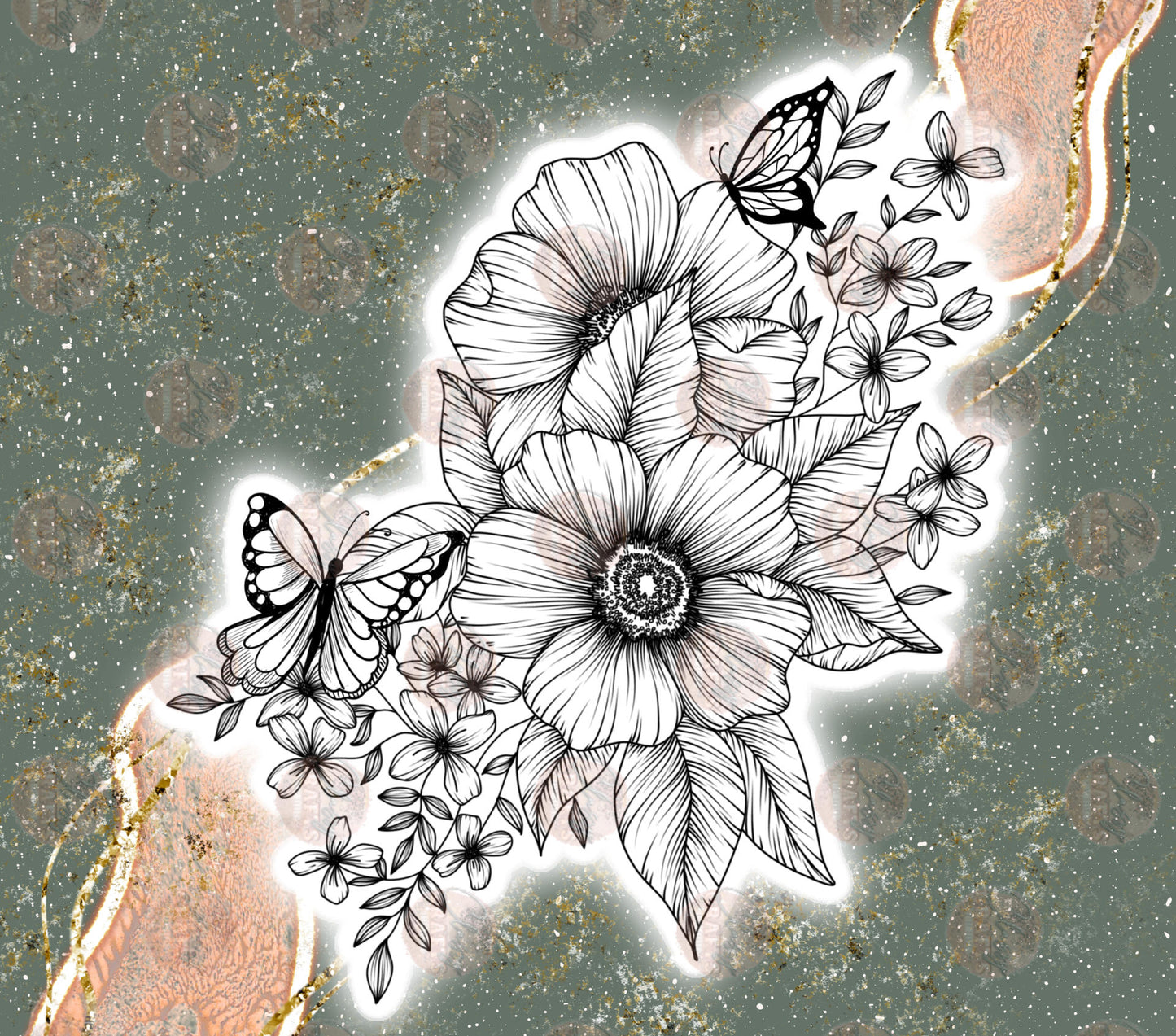 Flower Tumbler Wrap - Sublimation Transfer