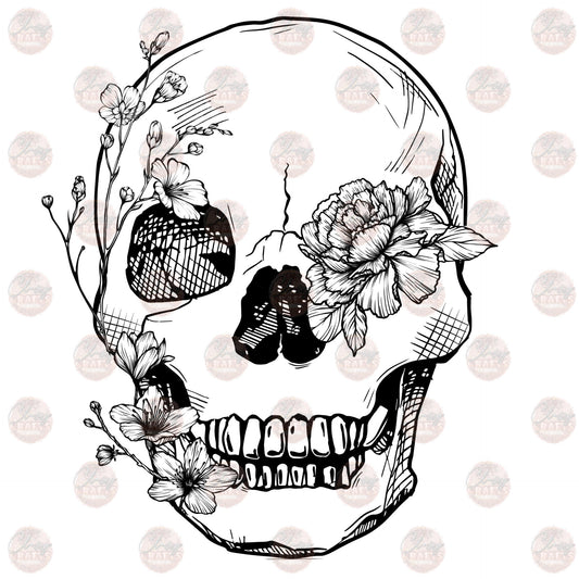 Full Floral Skull Tranfser