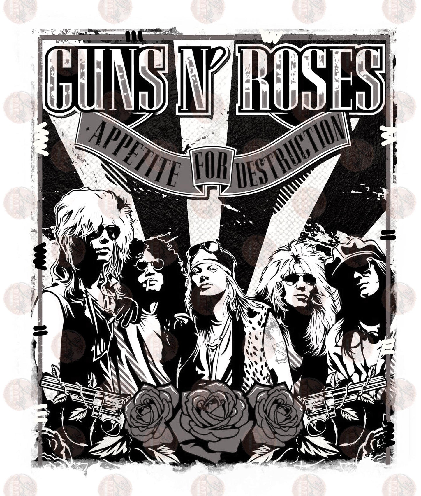 G Rose Black Transfer