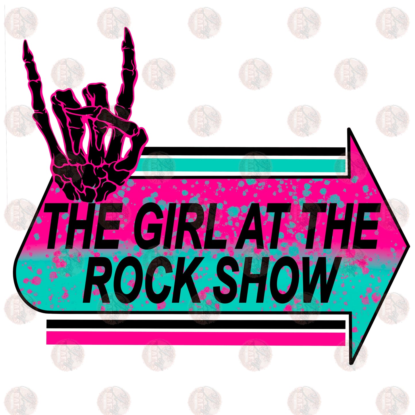 Girl At The Rock Show Colored Transfer