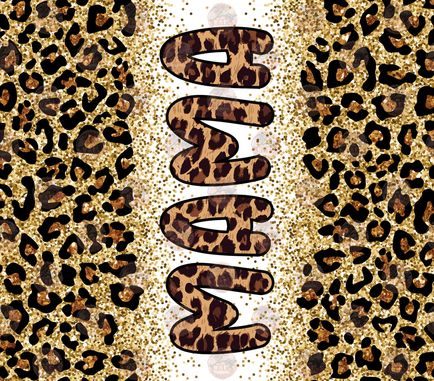 Glitter Leopard Mama Tumbler Wrap