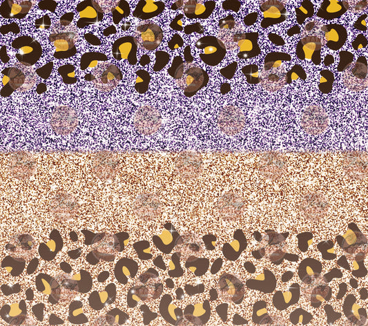 Glitter Leopard Purple Pink Tumbler Wrap