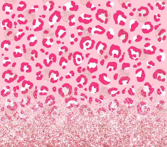 Glitter Pink Leopard Tumbler Wrap