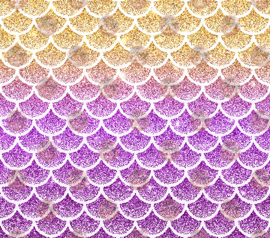 Gold Cherry Magenta Mermaid Tumbler Wrap