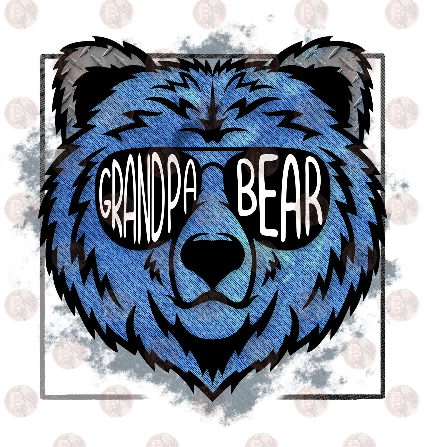 Grandpa Bear Blue with Background Transfer