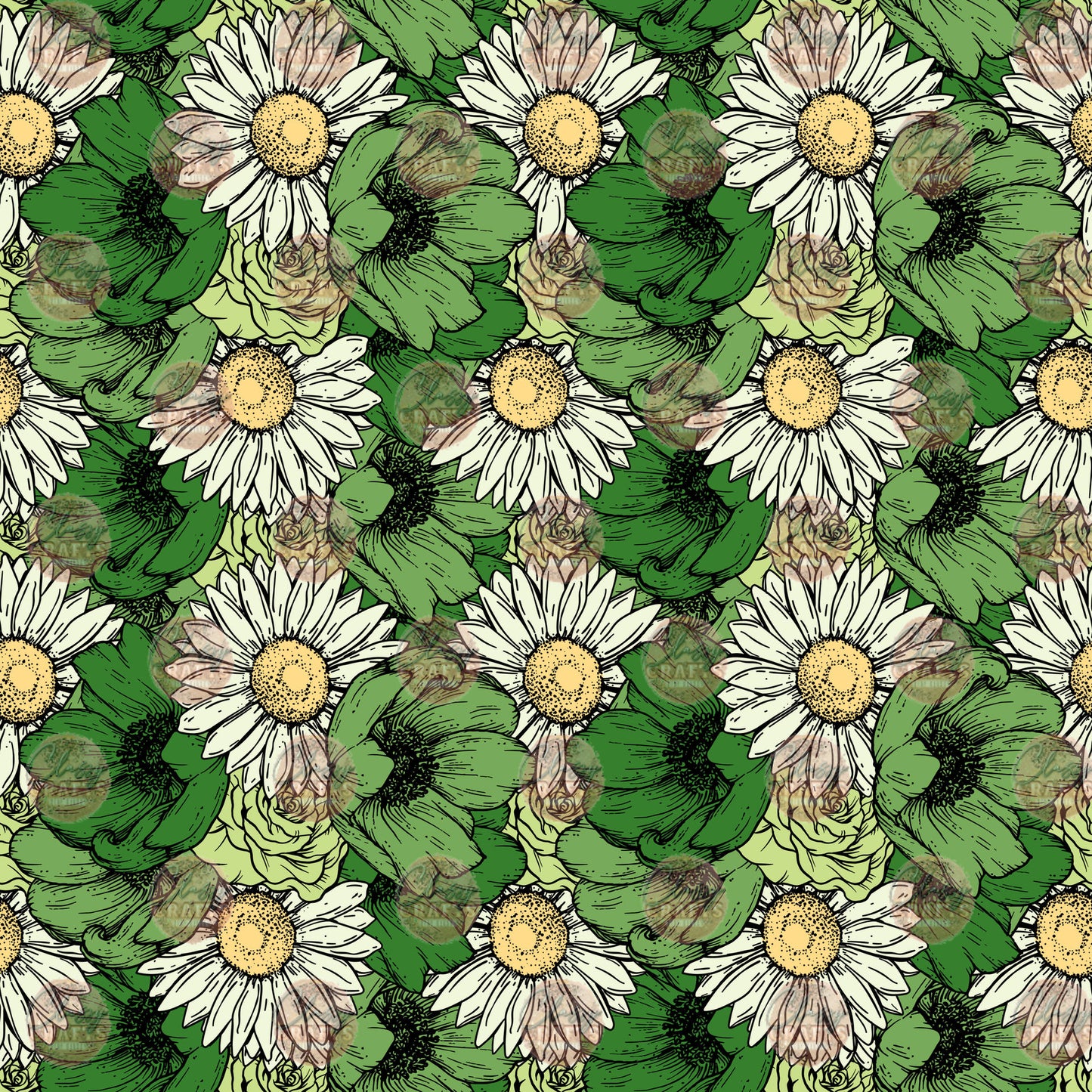 Green Floral 2 Seamless Wrap