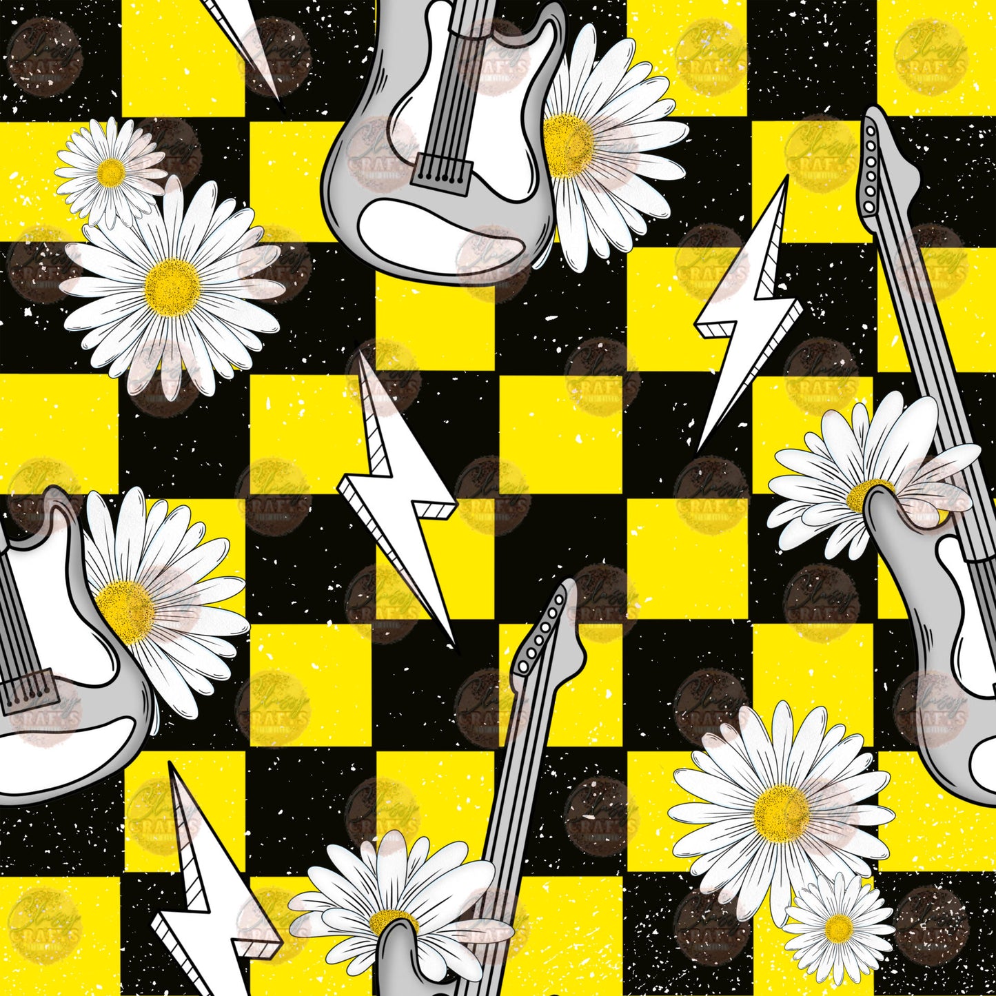 Guitar Daisy 2 Seamless Wrap