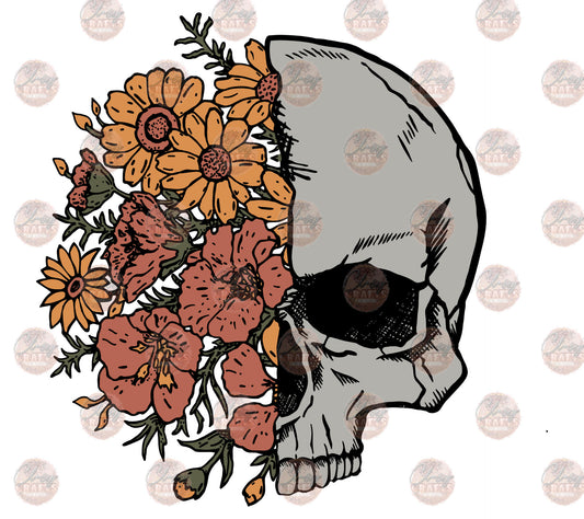 Half Floral Skull Color Transfer