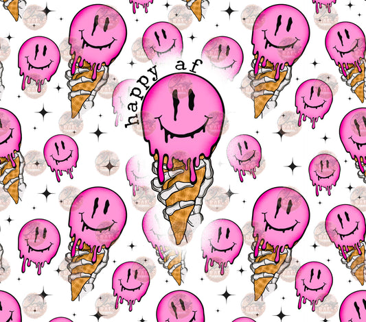 Happy AF Skelly Smiley Cone Tumbler Wrap