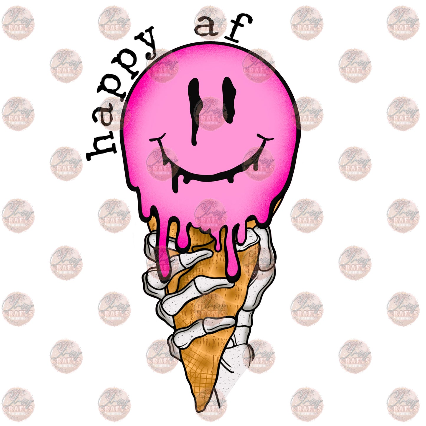 Happy AF Smiley Cone Transfer