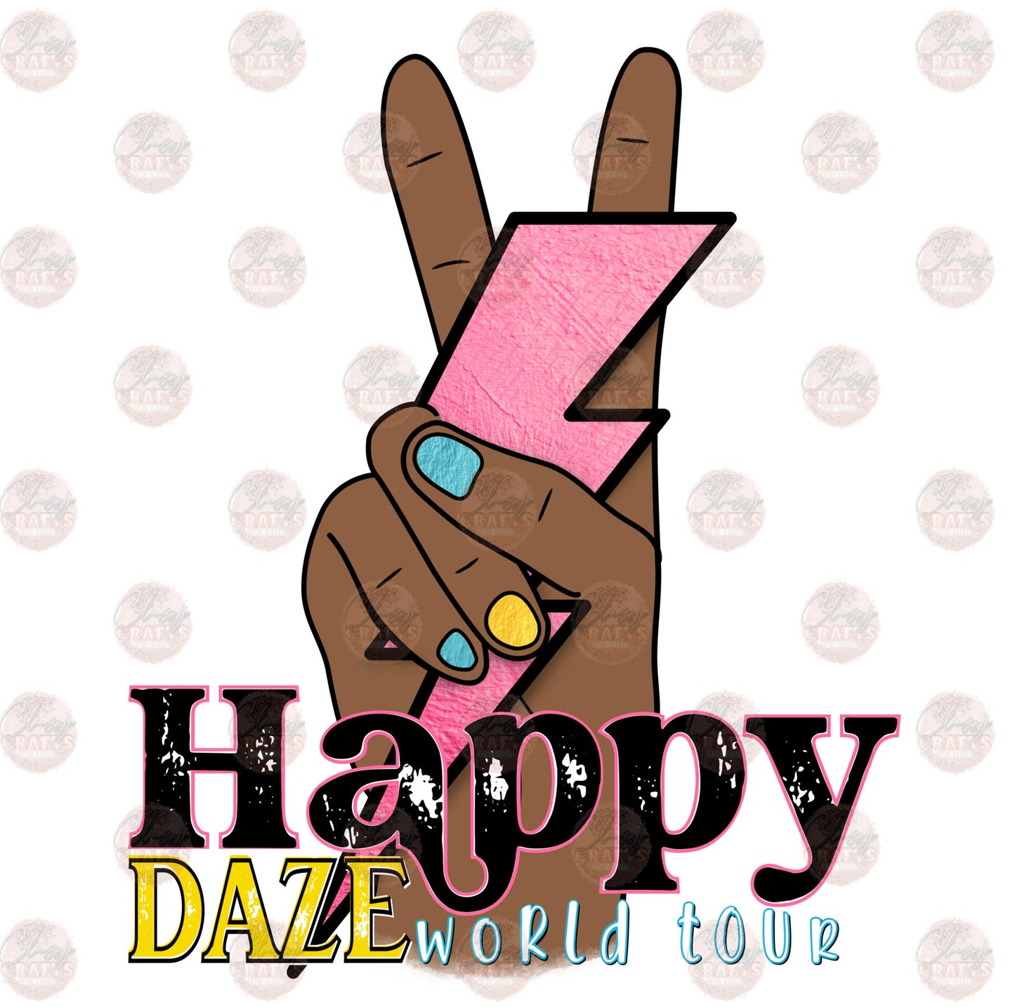 Happy Daze 2 Yellow and Mint Transfer