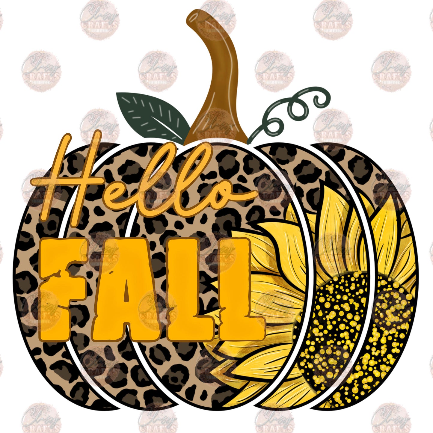Hello Fall Sunflower Transfer