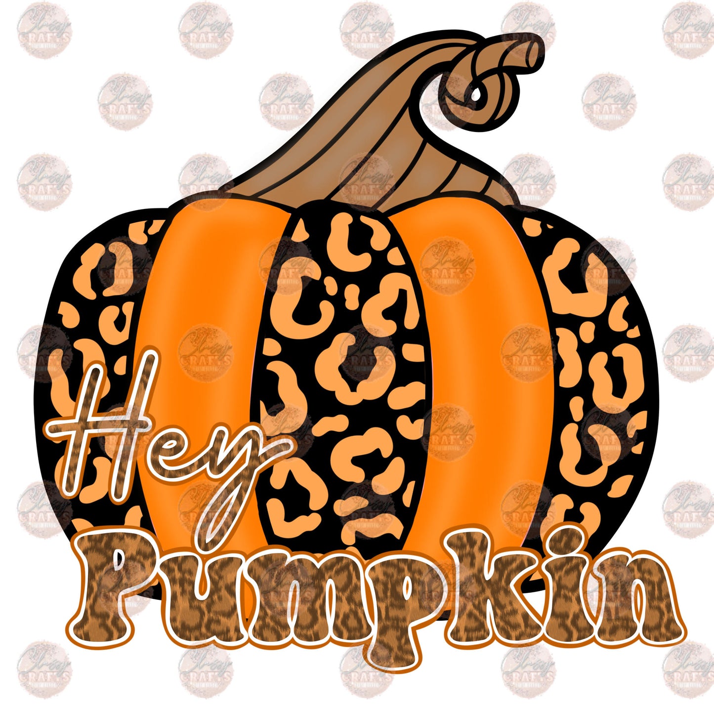 Hey Pumpkin Leopard Transfer