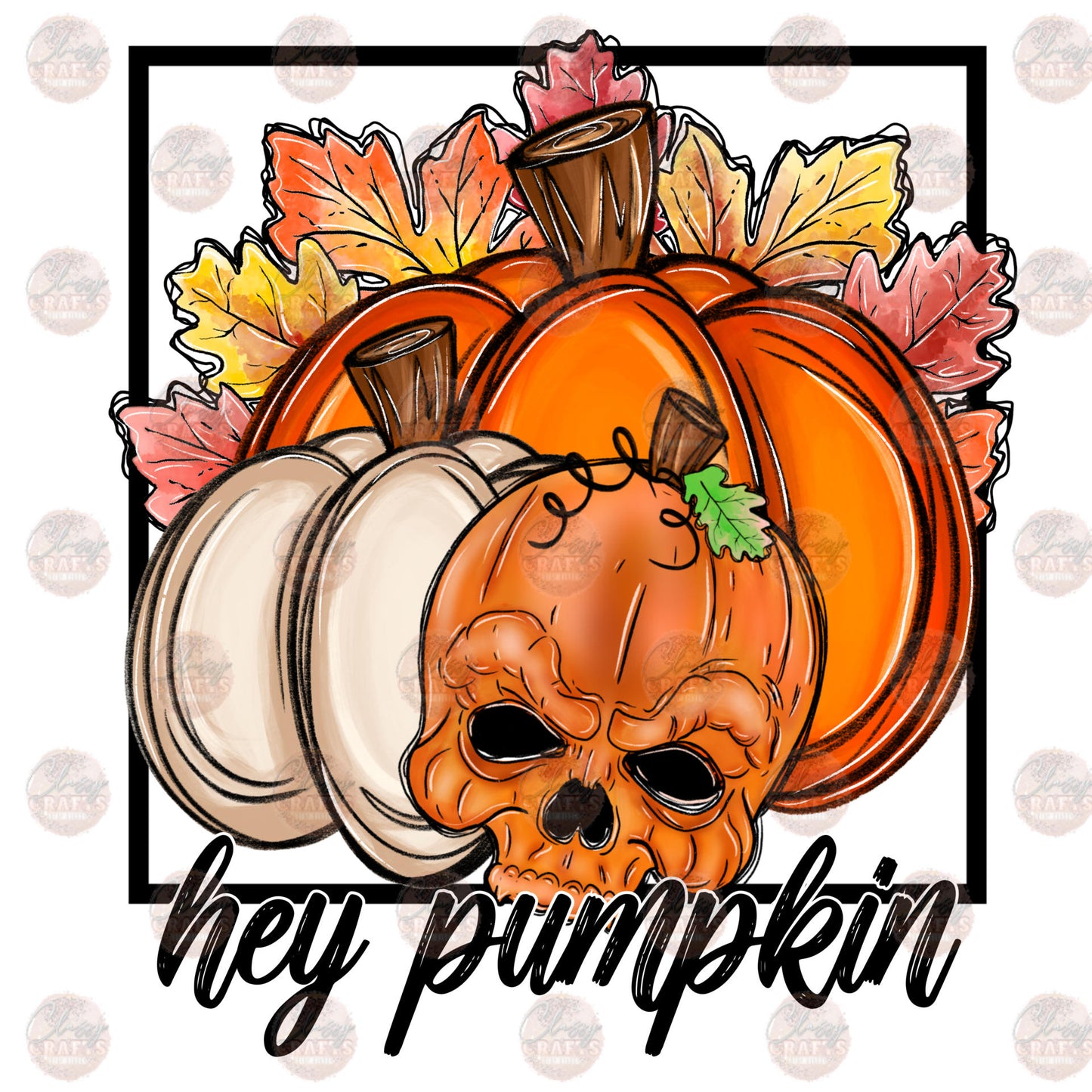 Hey Pumpkin Skelly Transfer