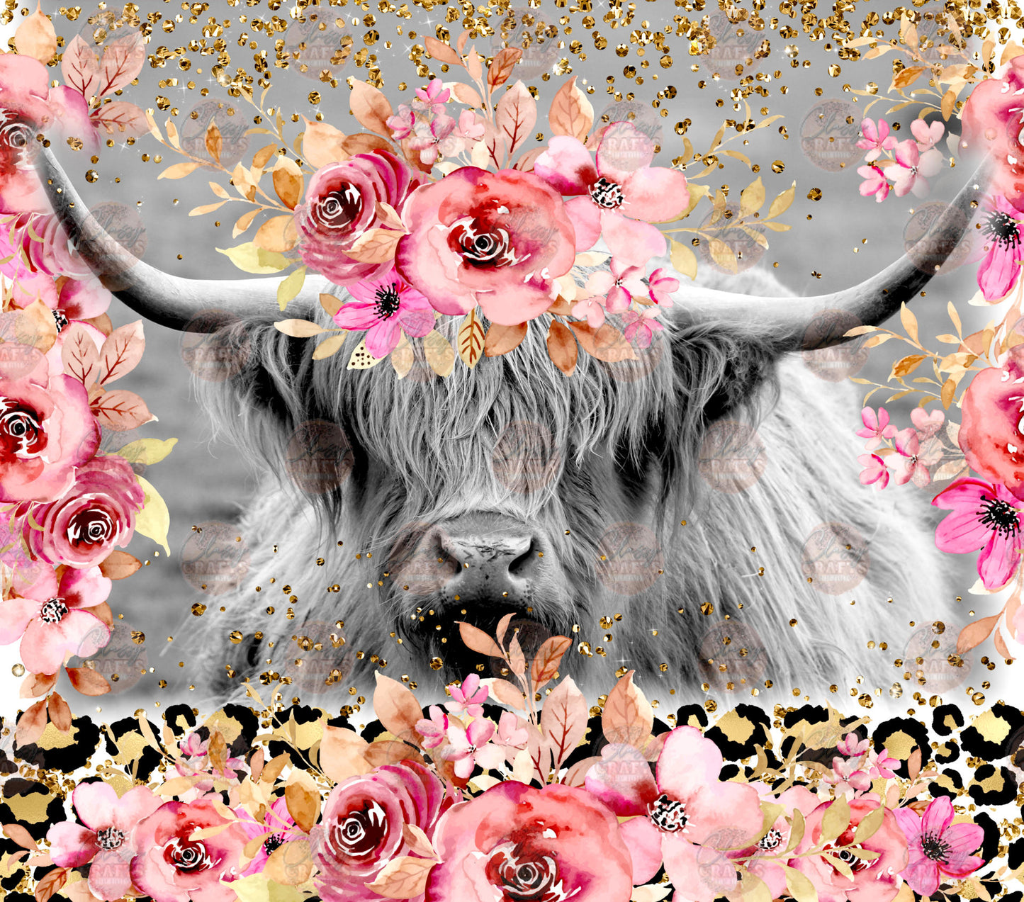 Highland Pink Floral Tumbler Wrap