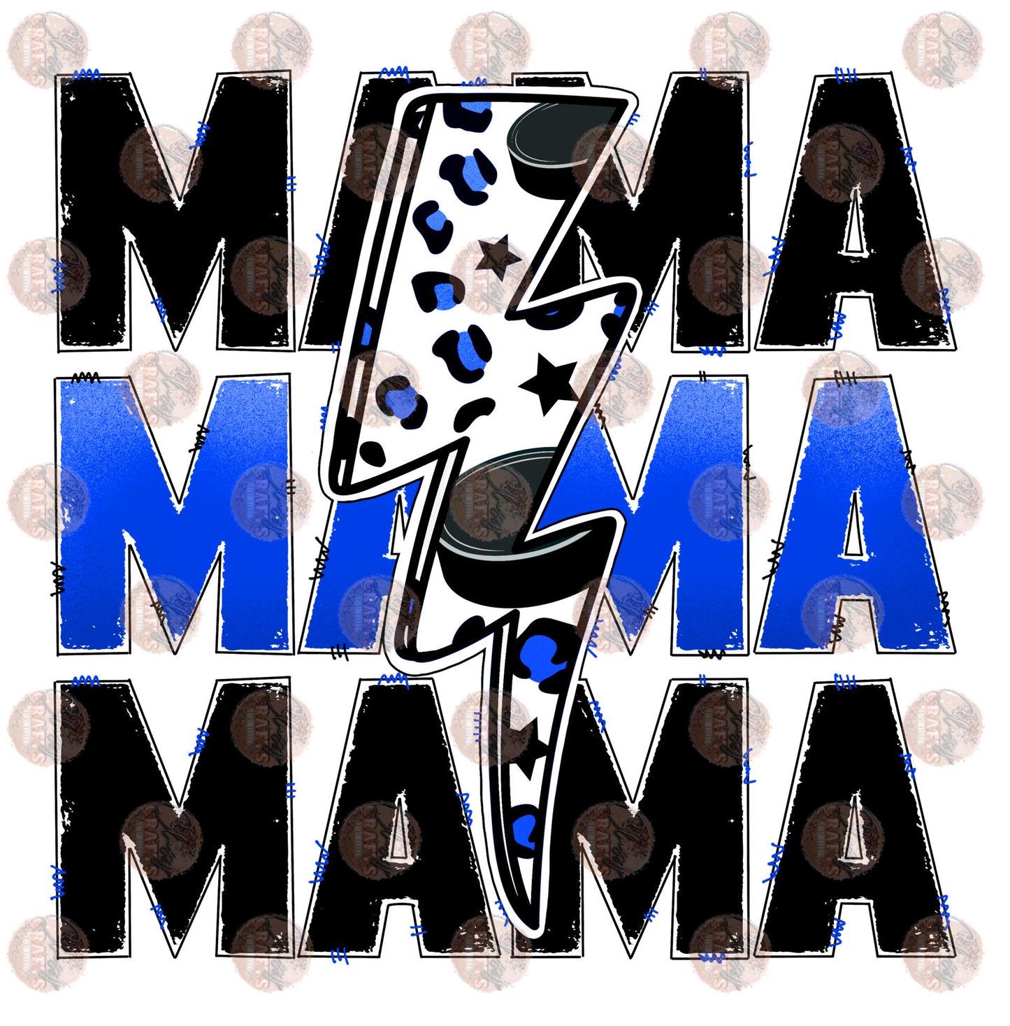 Hockey Mama Blue Transfer