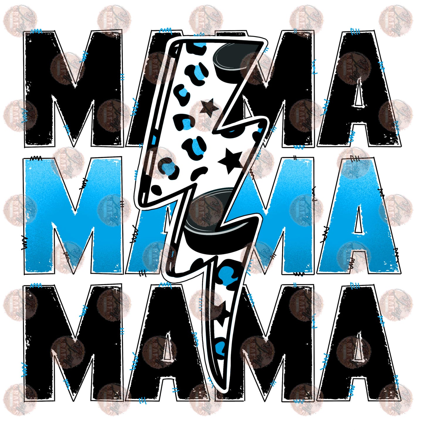 Hockey Mama Light Blue Transfer