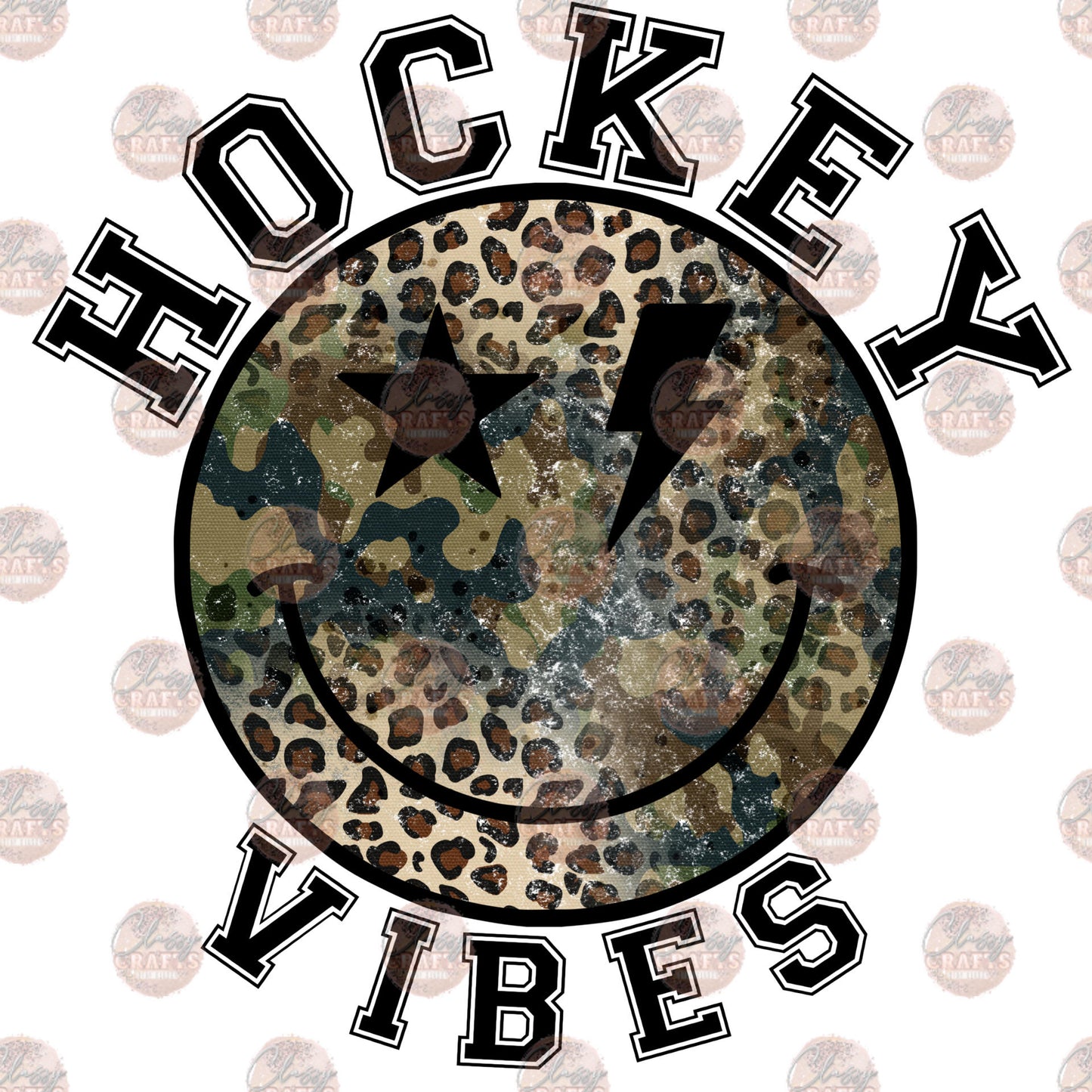 Hockey Vibes Smiley Transfer