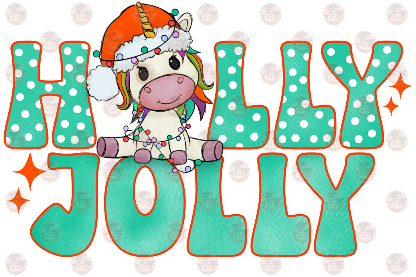 Holly Jolly Unicorn 1 Transfer