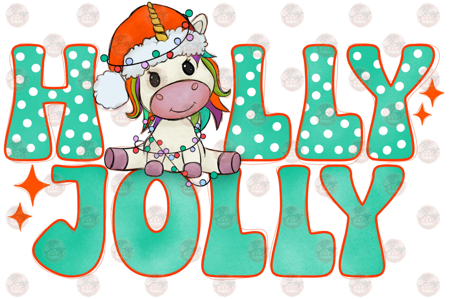 Holly Jolly Unicorn 2 Transfer