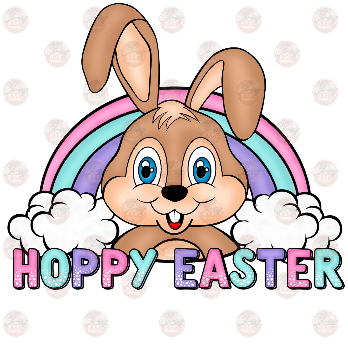 Hoppy Easter Rainbow Transfer