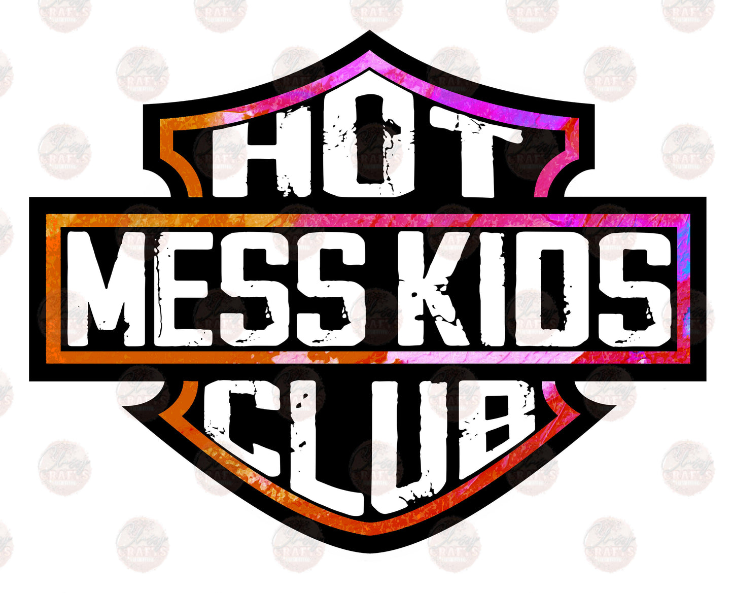 Hot Mess Kids /Orange Purple Transfer