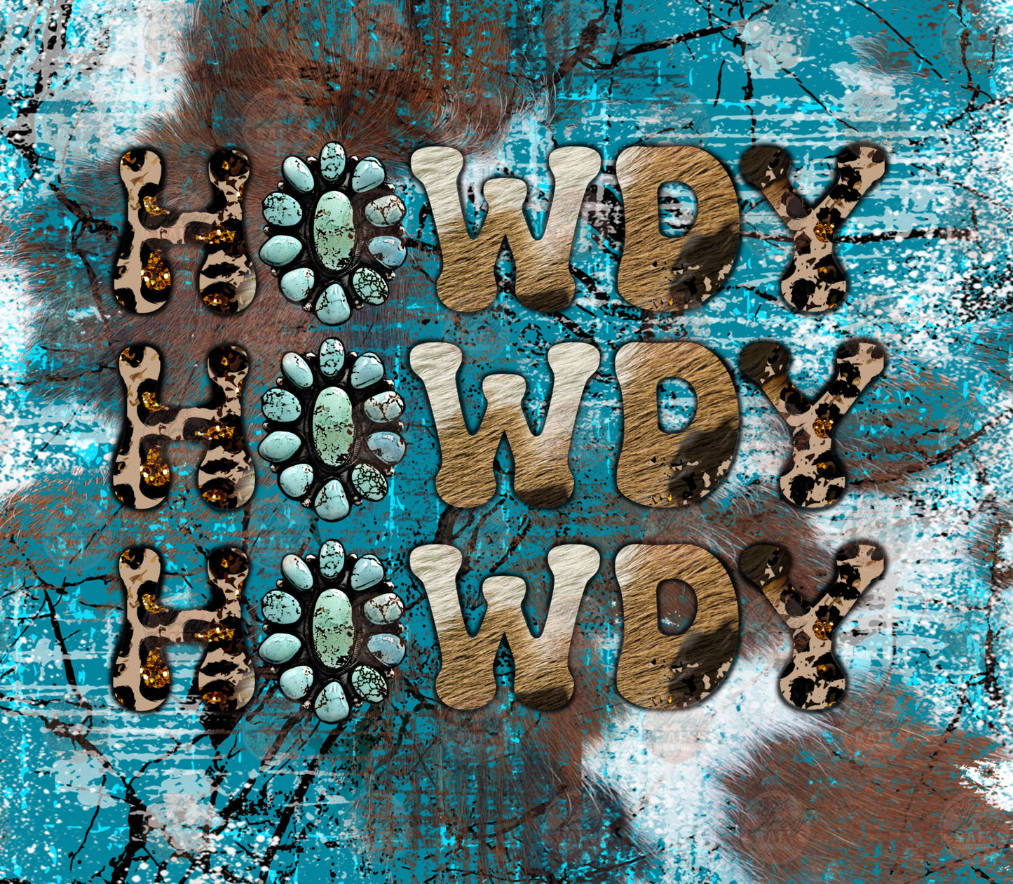 Howdy Turq Tumbler Wrap