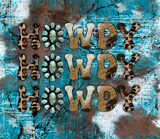 Howdy Turq Tumbler Wrap