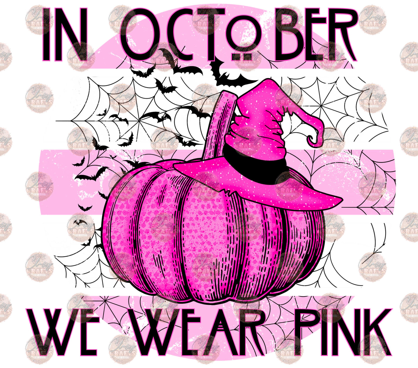 In October We Wear Pink; Pumpkin Hat Transfer
