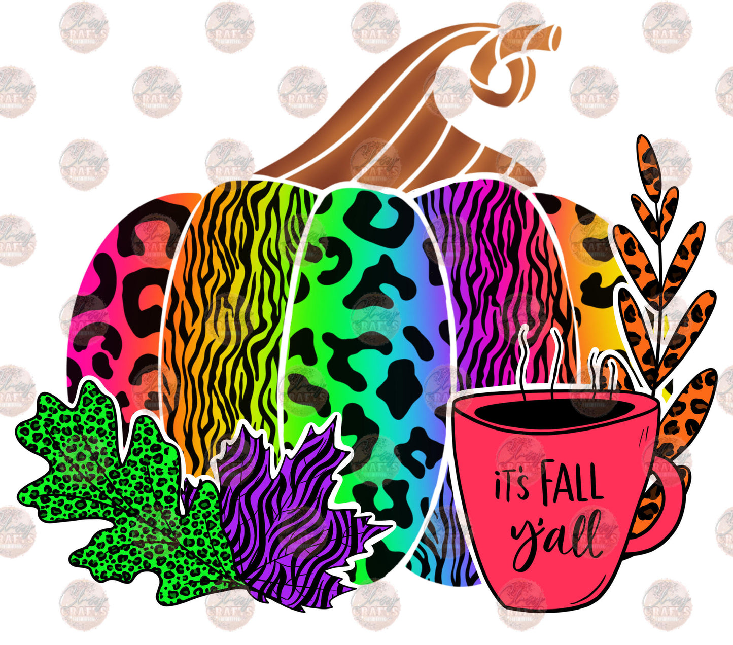 It's Fall Ya'll Tie Dye Transfer