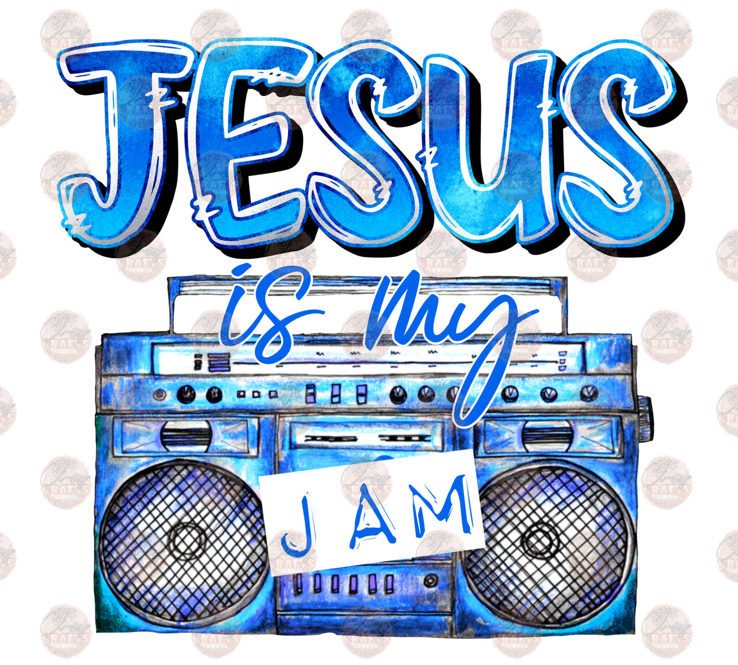 Jesus Is My Jam Blue Transfer