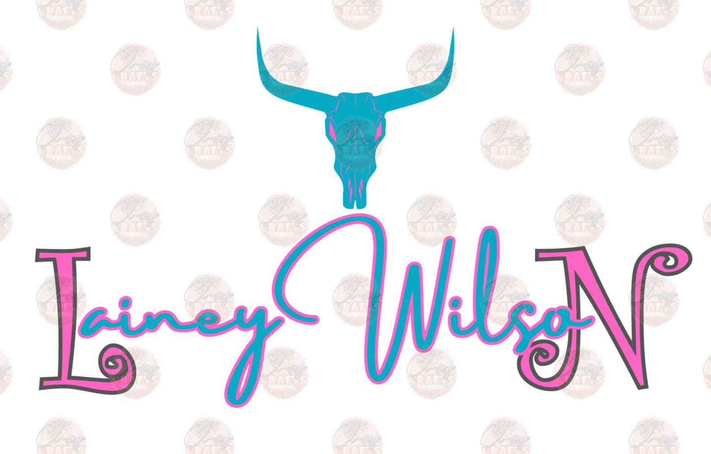 L.W. Mint Cow Skull Transfer