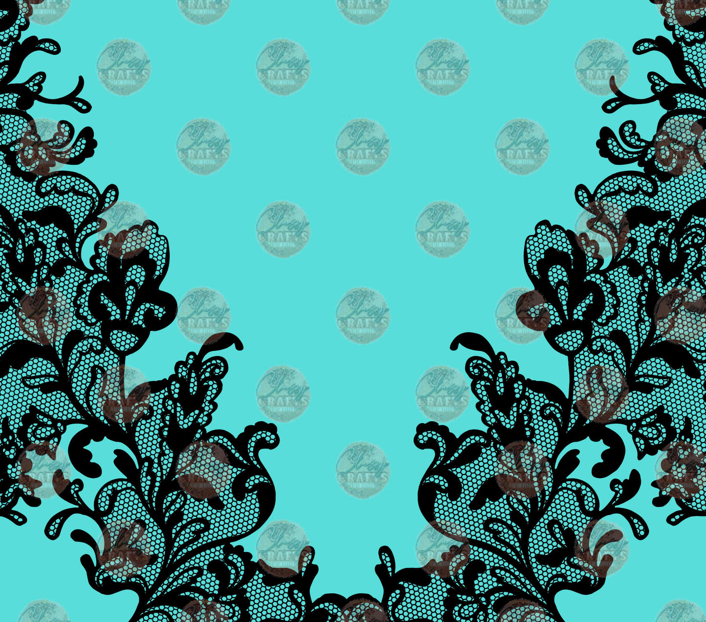 Lace Teal 2 Tumbler Wrap