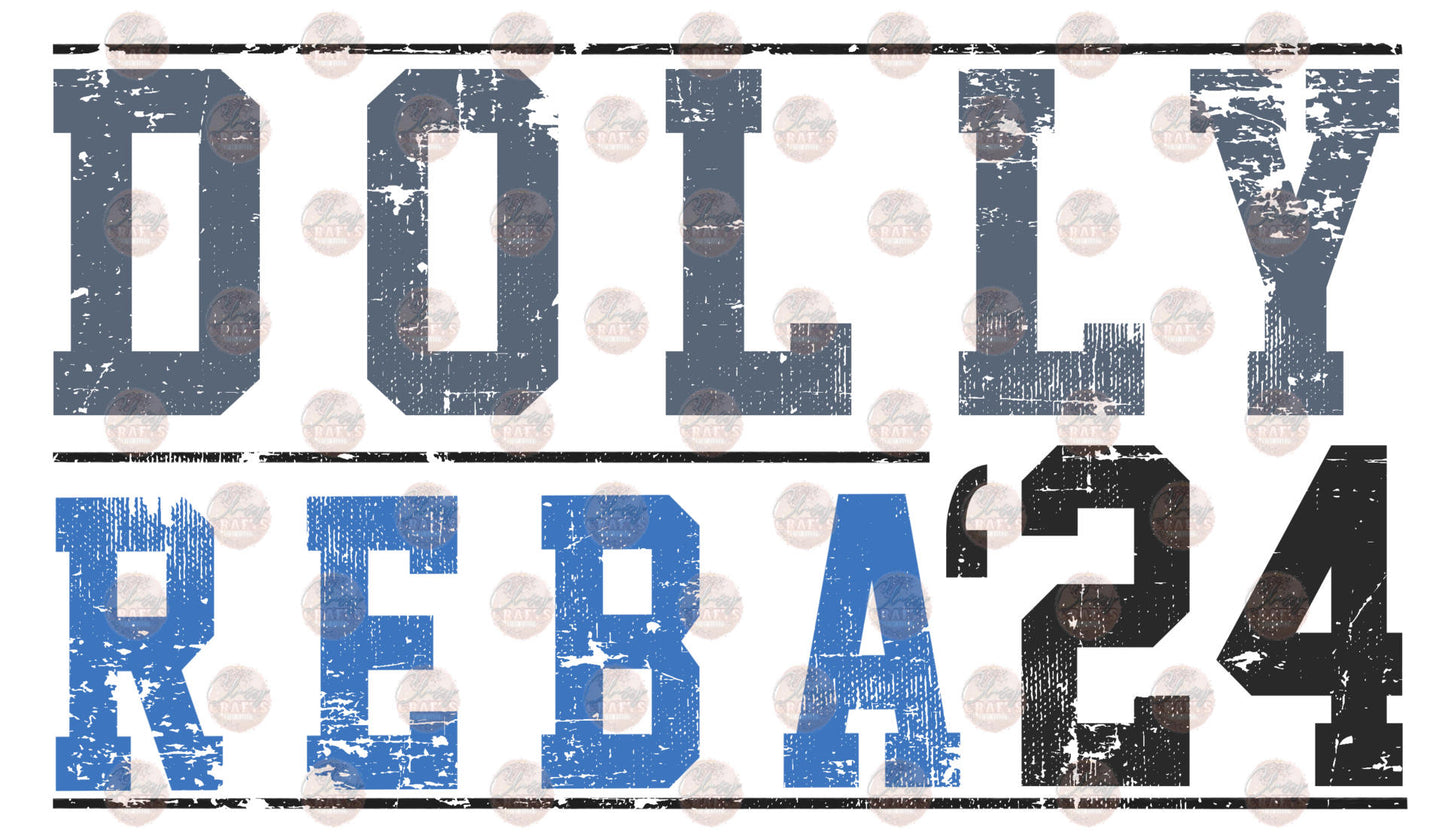 Ladies 24 Gray & Blue Transfer