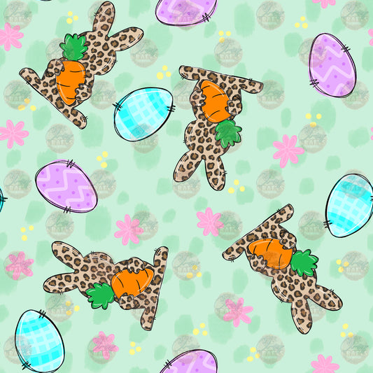 Leopard Bunnies Green Tumbler Wrap