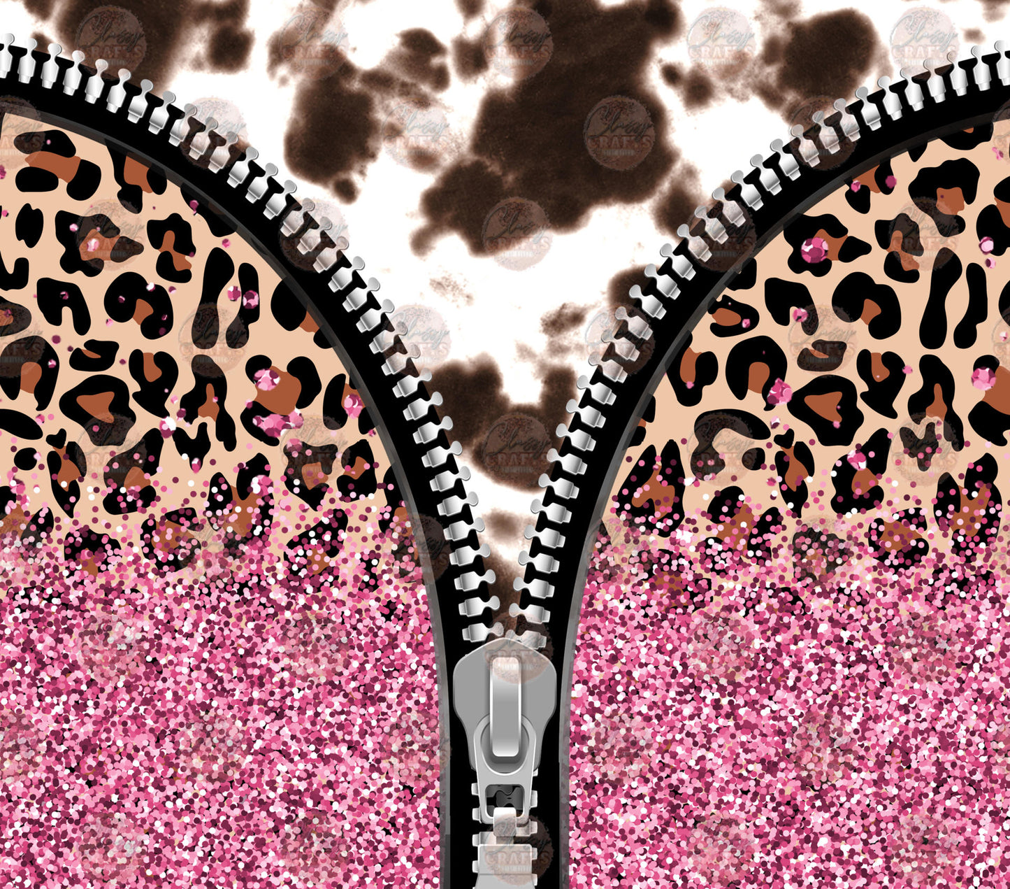 Leopard Cowhide Zipper Tumbler Wrap