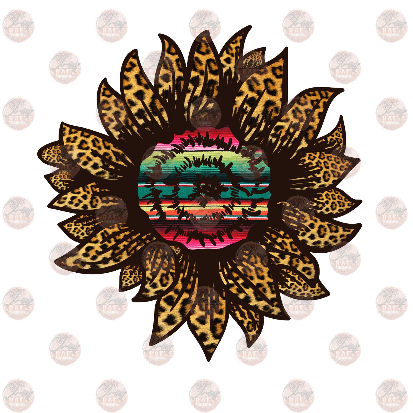Leopard Serape Sunflower Transfer