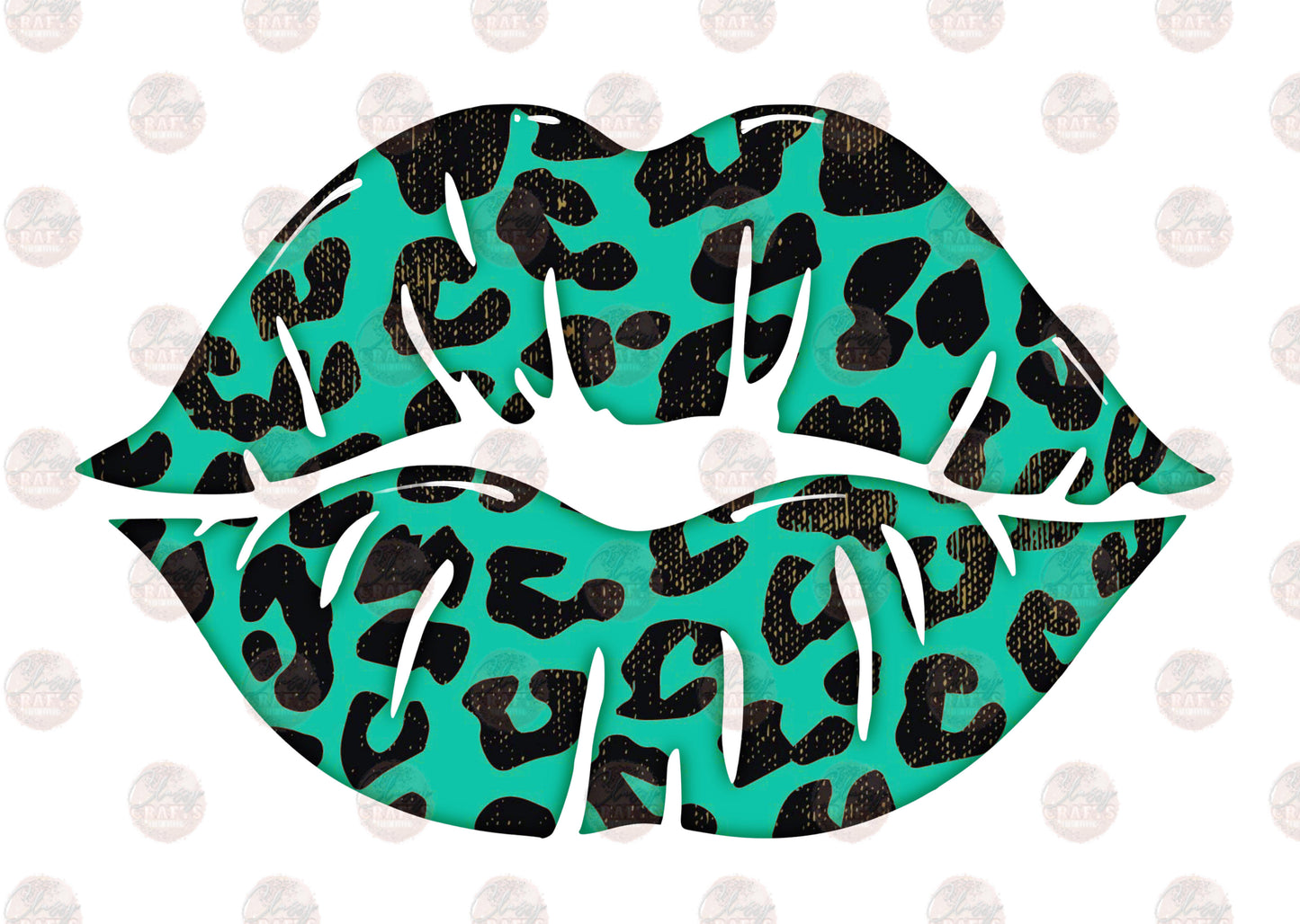 Lips Leopard/ Mint - Sublimation Transfer
