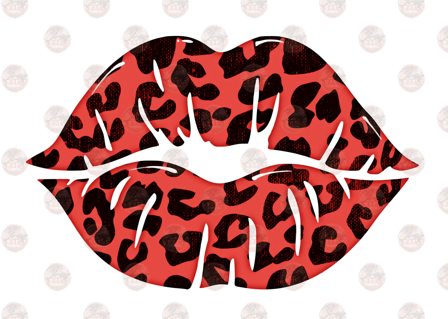 Lips Leopard/ Red Transfer