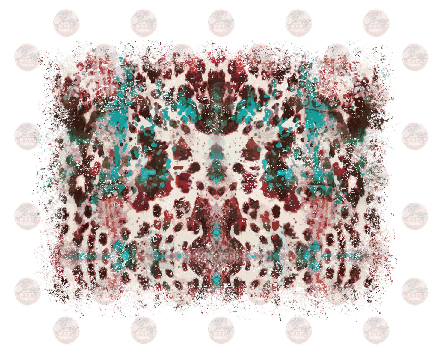 Long Live Cowgirls Cowhide Sleeve Turquoise Red Transfer