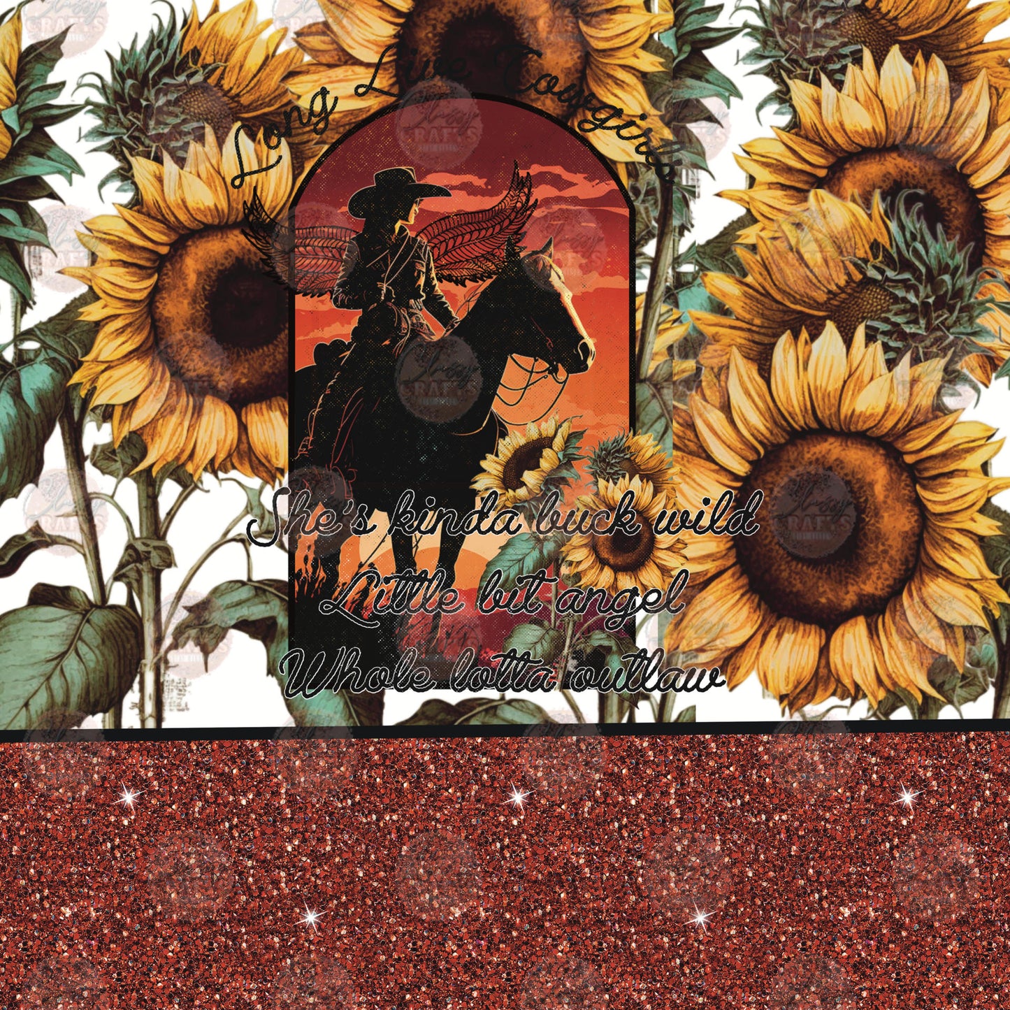 Long Live Cowgirls Angel Tumbler Wrap