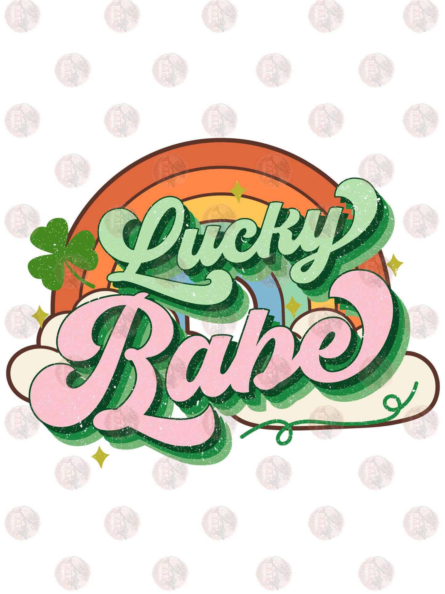 Lucky Babe Retro Rainbow Transfer