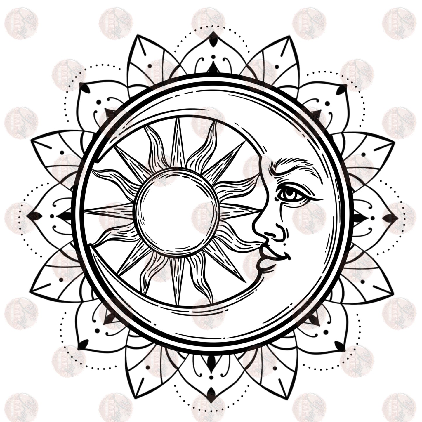 Mandala Moon Blk Transfer