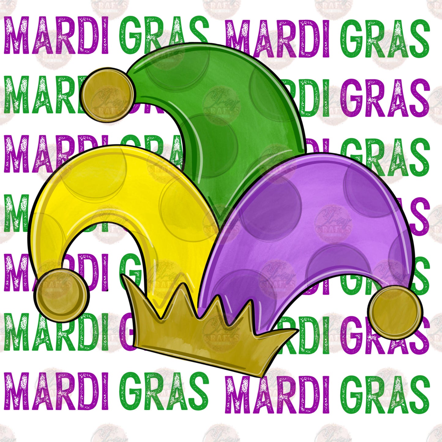 Mardi Gras Hat Transfer