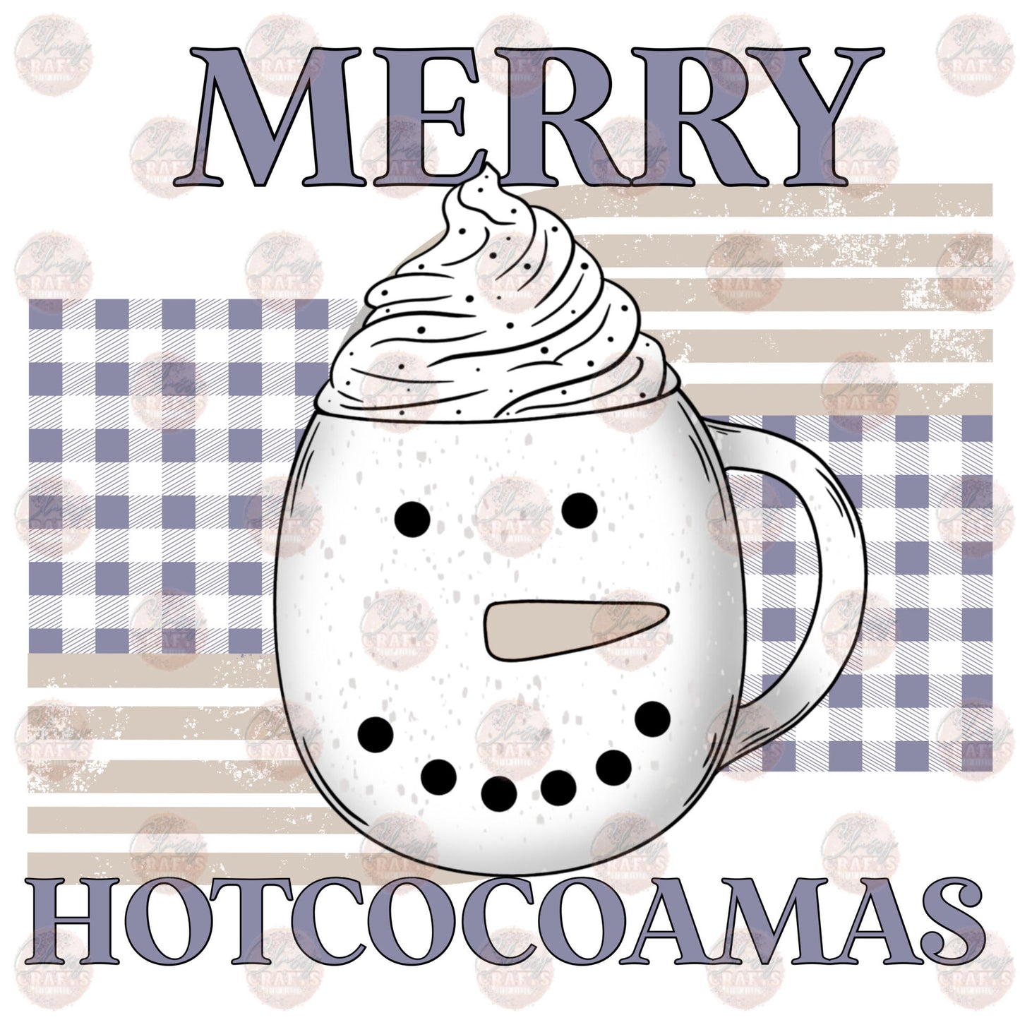 Merry Hotcocoamas Purple & Taupe Transfer