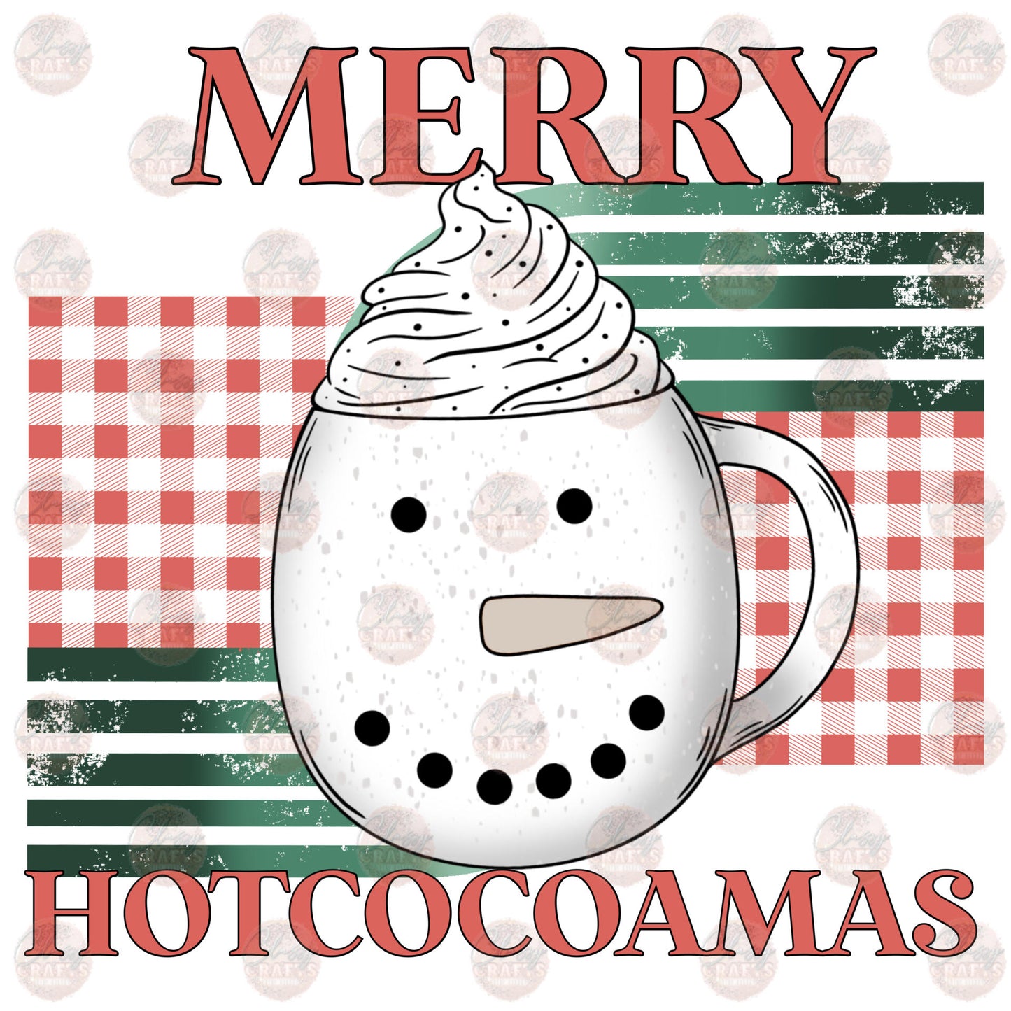 Merry Hotcocoamas Red & Green Transfer