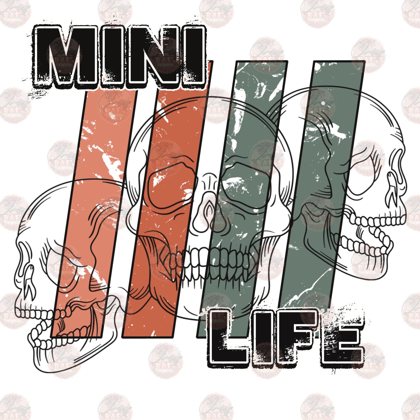Mini Life Skull Transfer
