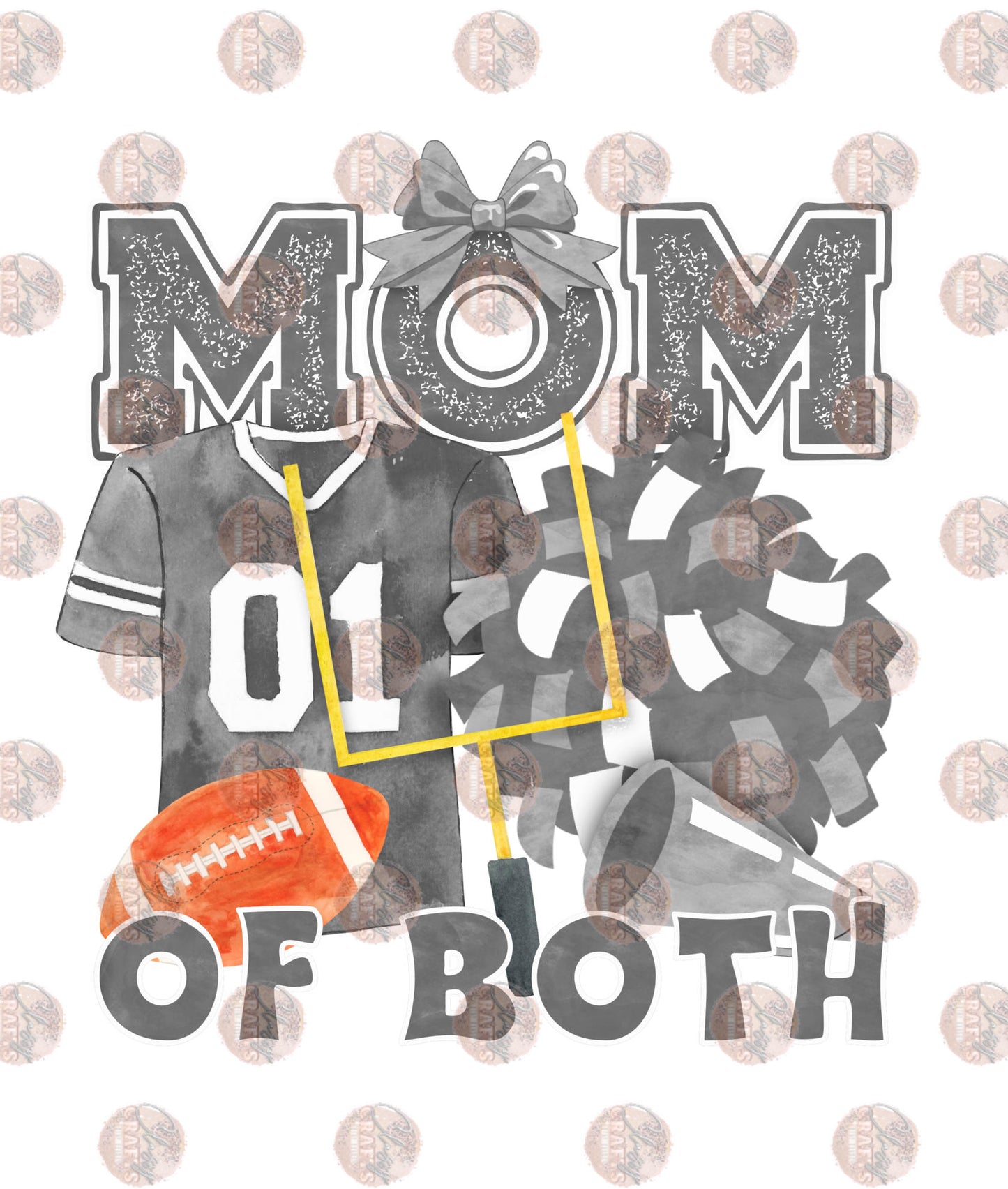 Mom Of Both Silver Transfer