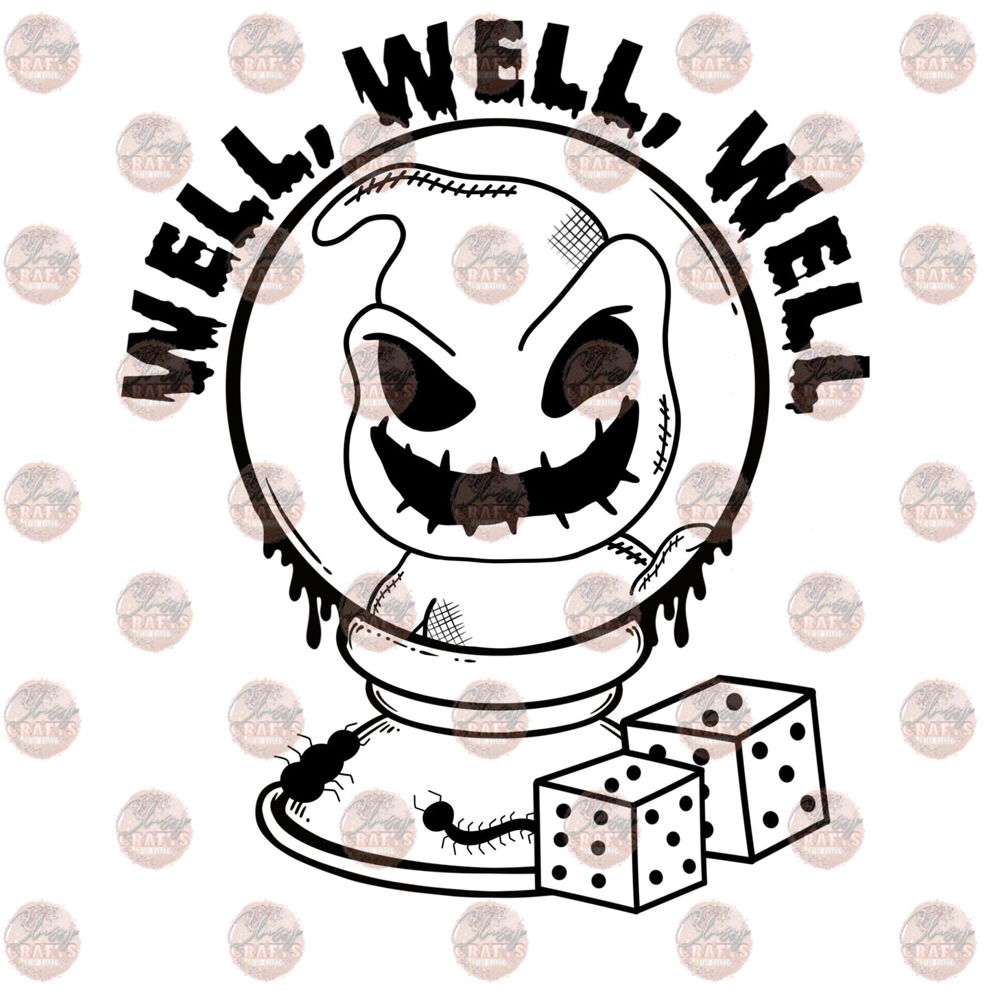 Monster O Black and White Transfer